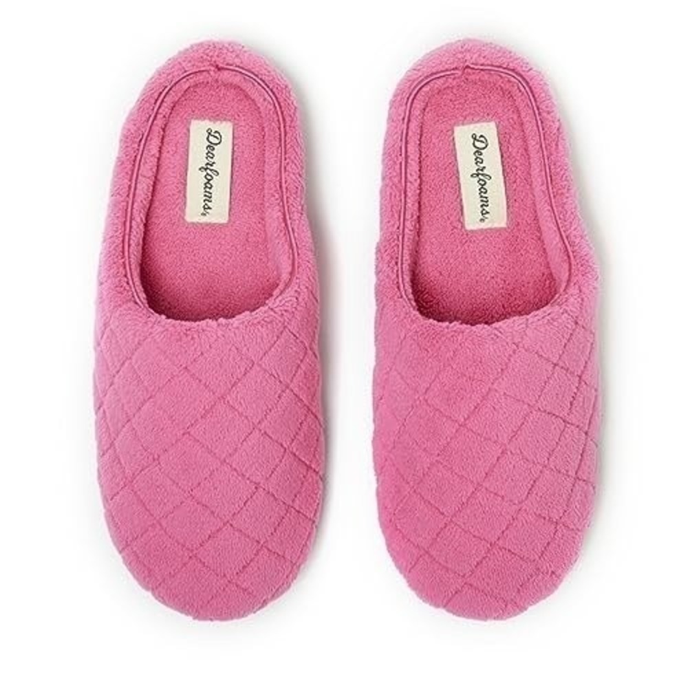 Dearfoams Women Leslie Clog Slippers Pink Size 7/8 New With Tags - Picture 2 of 8